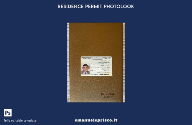 modello FRONTALE photolook per permesso di soggiorno in stile verificato in Arab